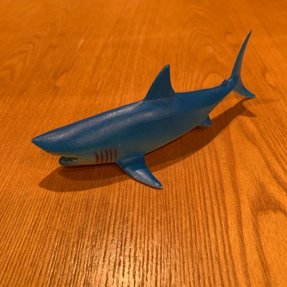 Blue plastic shark